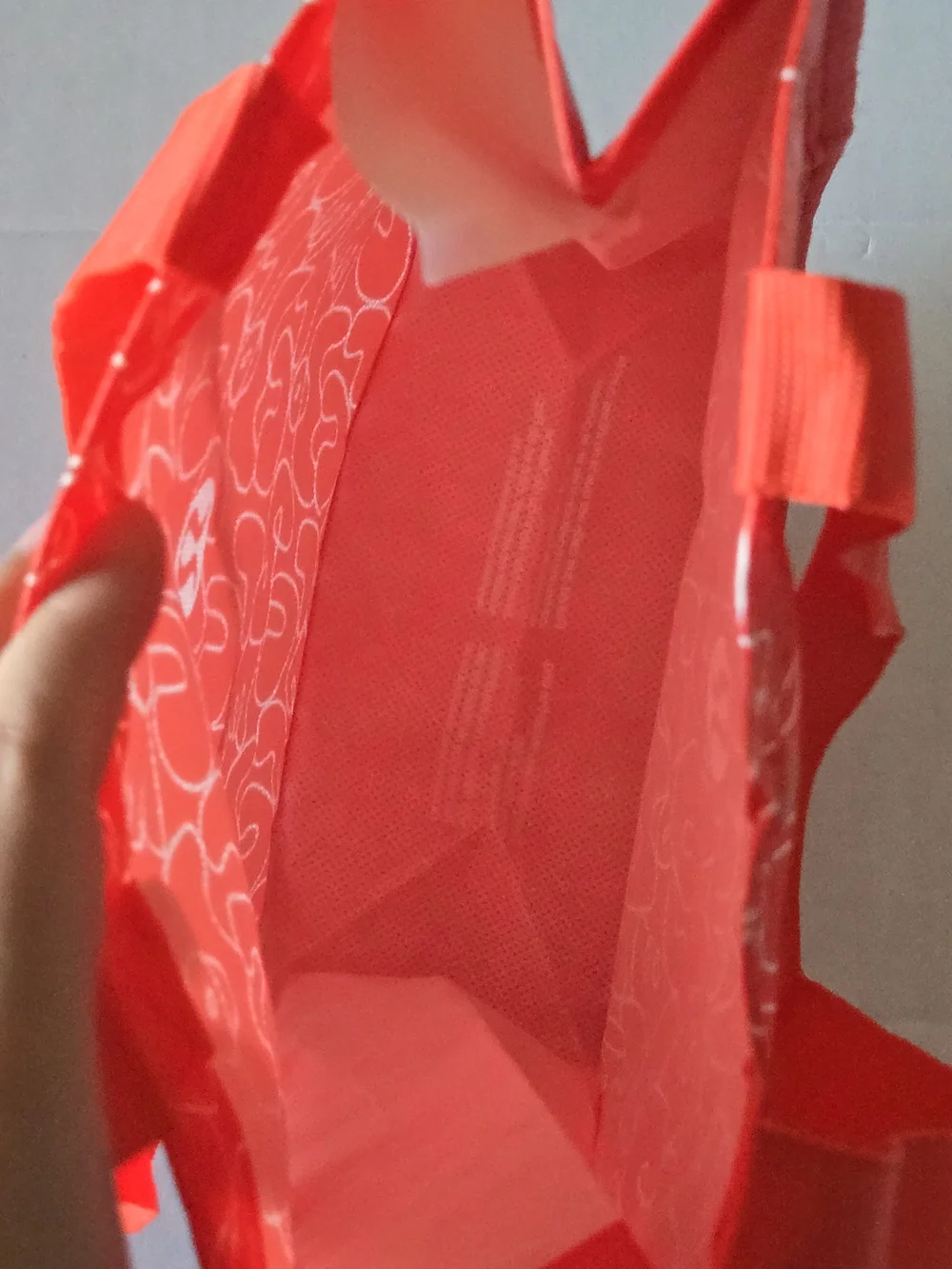 lululemon athletica Red Tote with White Abstract Logo Print